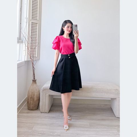  Áo kiểu dáng suông tay phồng hai lớp thời trang Eden - ASM227 