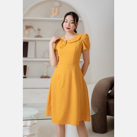  Đầm xòe thời trang Eden cổ sen lệch - D489 