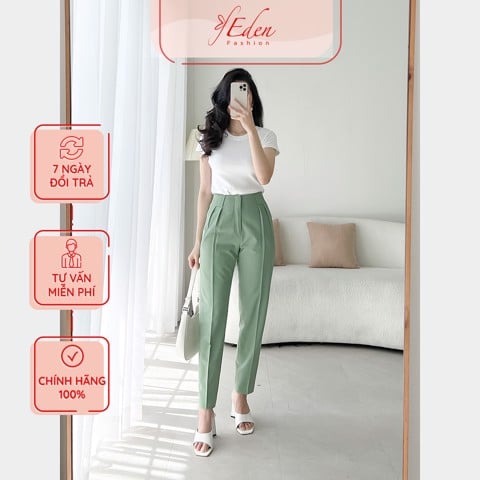  Quần baggy nữ lưng cao thời trang Eden - Q019 